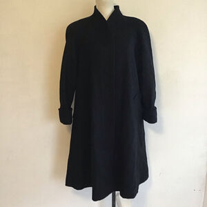 Minimalist Black Pea Coat for Women